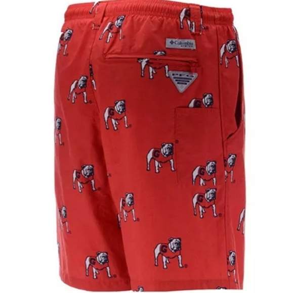 COLUMBIA Red Georgia Bulldogs Big and Tall Backcast Shorts - Picture 3 of 10